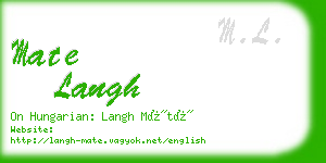 mate langh business card